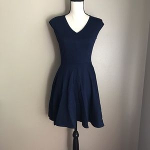 Adorable Navy Bar III Skater Dress